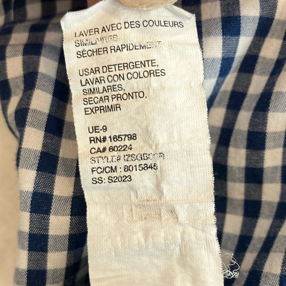 Men’s size small IZOD checkered blue & white Gingham Casual Button Down Shirt - Picture 12 of 16